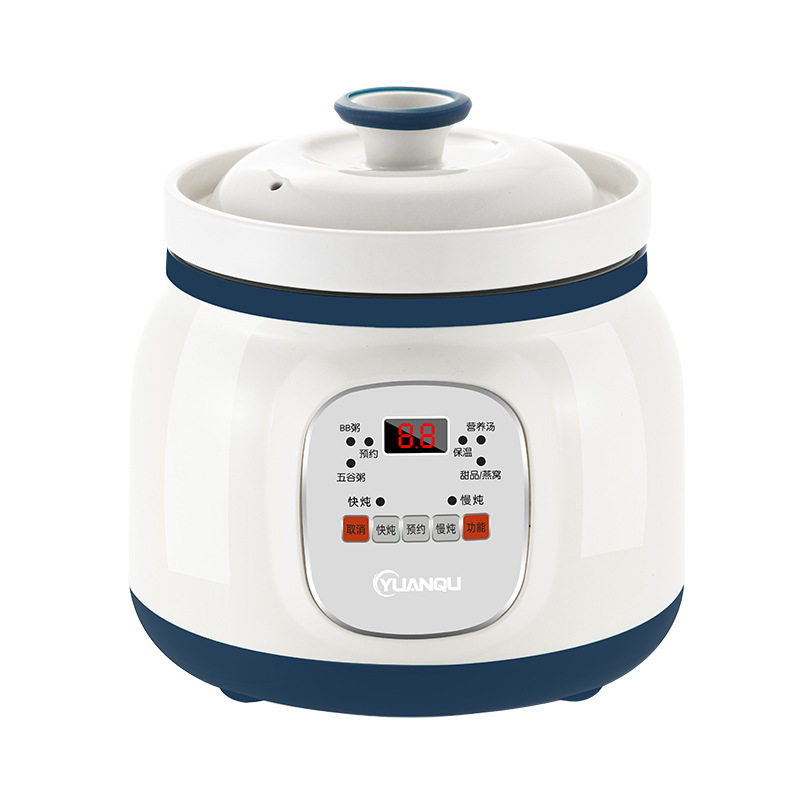 Carefully Selected White Porcelain Smart Electric Stew Pot for Cooking Porridge and Soup with Ceramic Inner Pot, Scheduled Cooking Rice Cooker with Timed Low Heat Health Pot