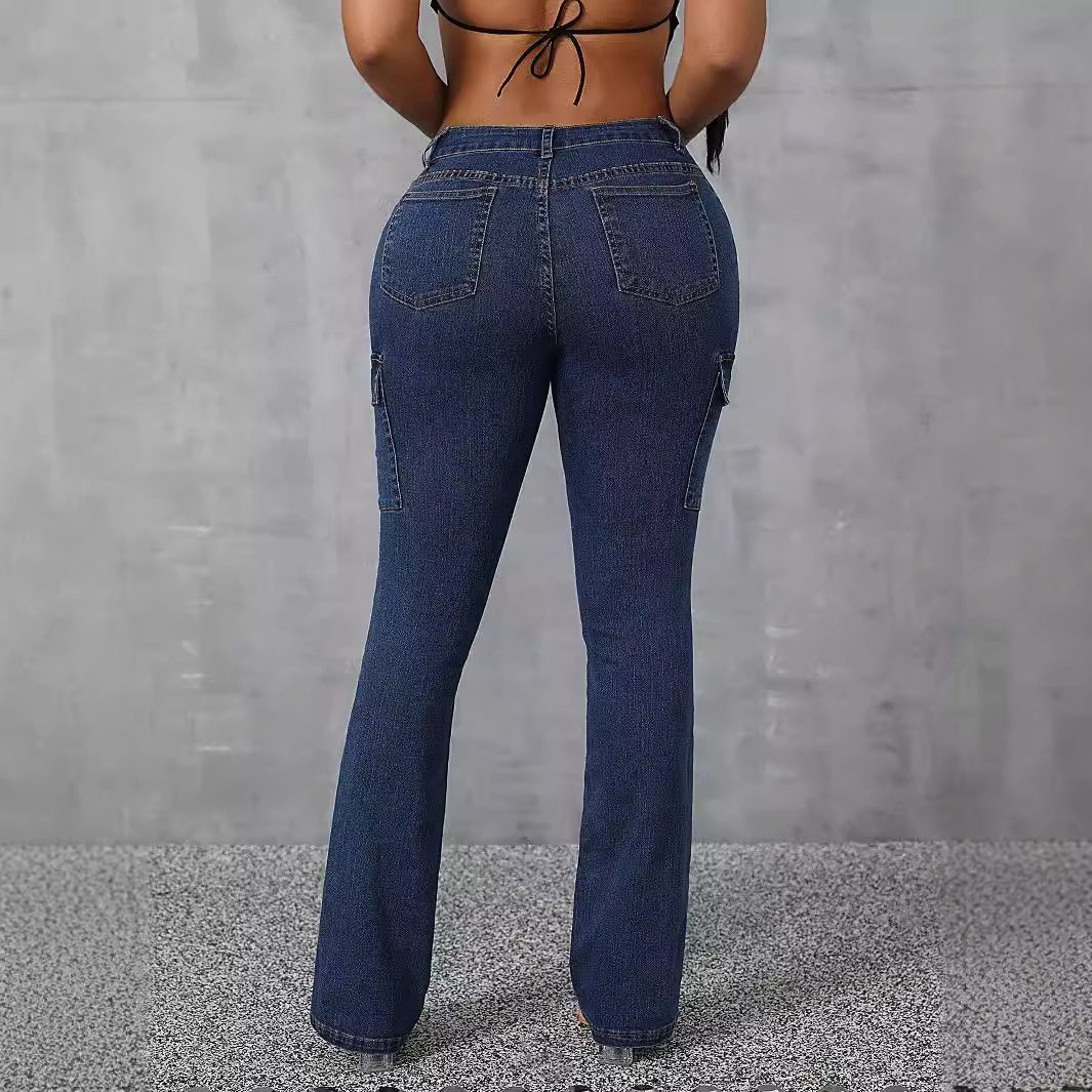 High Stretch Flared Denim Pants Casual Versatile Womens Fashion Perfect for Everyday Wear Wholesale Available