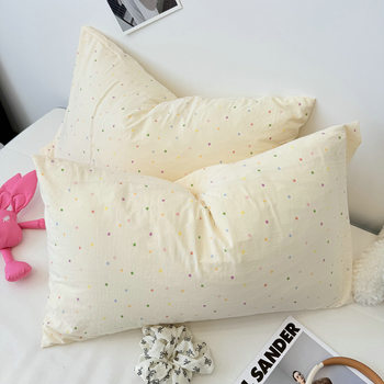 Single Product/Simple Colorfulful Small Wave Dot Cloud-Like Knitted Double-Layer Yarn Pair of Replacement Single Pillowcases 48*74 Without Core