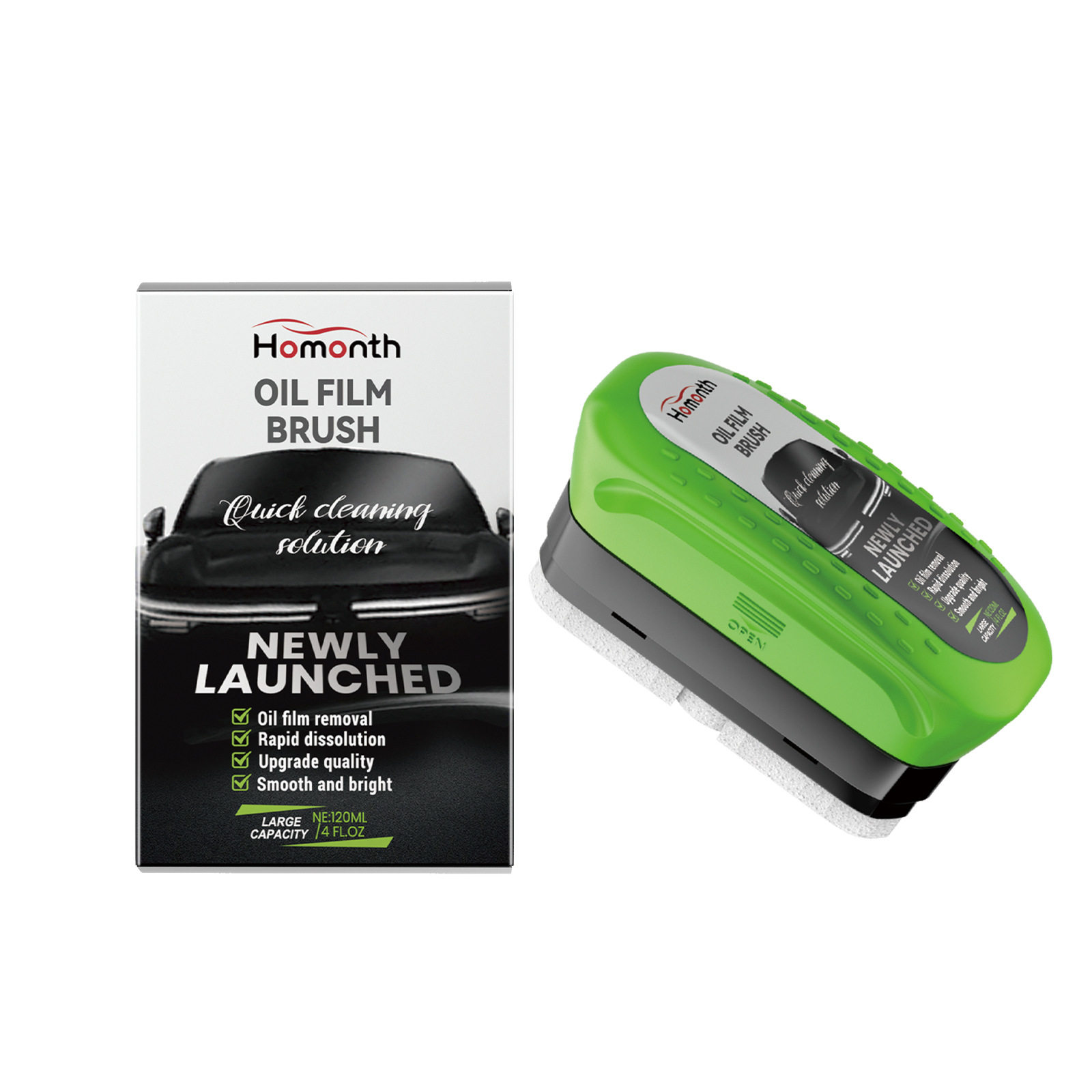 Homonth Car Oil Film Cleaning Brush Cleaning and Decontamination Clean Car Window Rainproof Car Glass Cleaning Brush