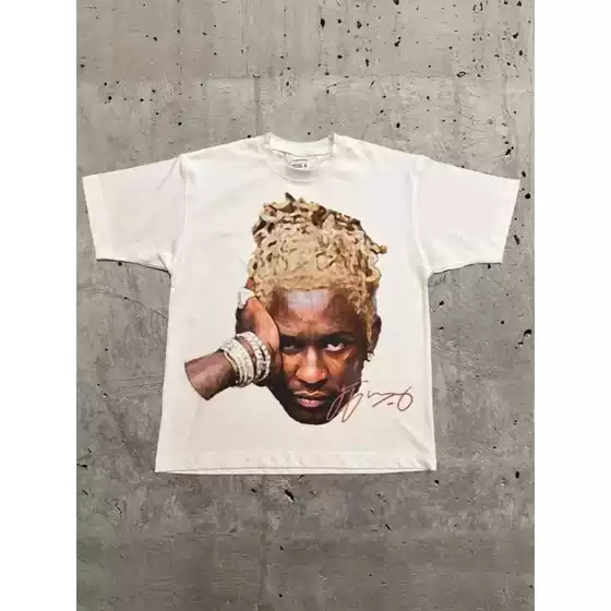 Men's T-Shirt Retro Fashion Portrait Print Short Sleeve T-Shirt Y2k Gothic Harajuku Hip Hop Couple Casual Loose