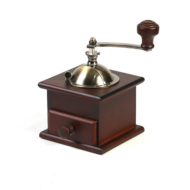 Hand-Cranked Coffee Grinder, Hand-Cranked Coffee Machine, Retro Classic Hand-Cranked Solid Wood Coffee Grinder, Coffee Bean Grinder
