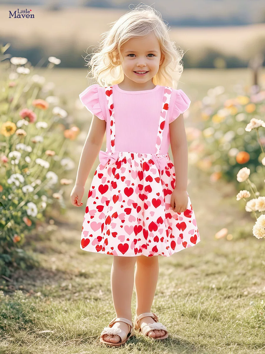 Girls' Summer Ruffle Sleeve Dress Wholesale from Factory, Cute Kids' Dress
