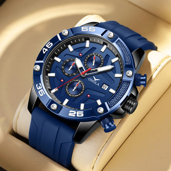 Fashionable Cross-Border Popular Men's Watch with Large Dial Onola Tiktop Hot Selling Quartz Waterproof Tape Watch