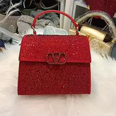 2025 European and American New Style Diamond-Encrusted Handbag Hot Diamond Flip Retro One-Shoulder Cross-Body High-End Accessible Luxury Cross-Border Women's Bag