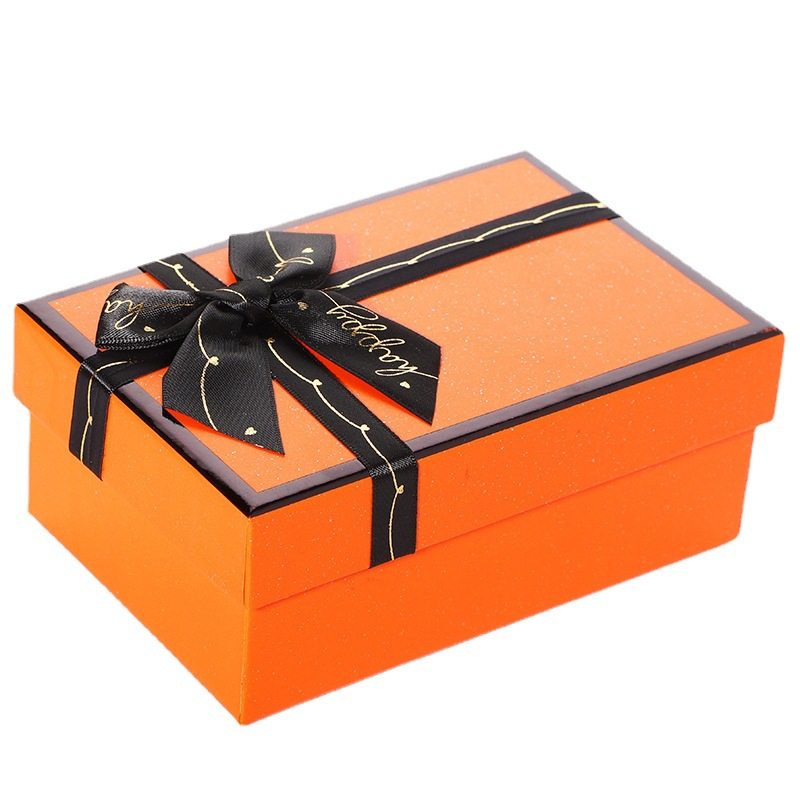 Factory wholesale orange in stock gift box lid large gift box Valentine's Day hand gift box jewelry box