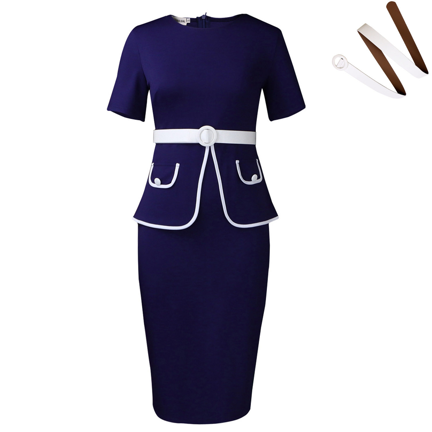 Elegant Plus Size Bodycon Dress for Women Short Sleeve Stretch Fabric Stylish Design Perfect for Office or Casual