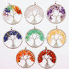 Amazon Natural Crystal Gravel Winding Colorful Life Tree Pendant Necklace Natural Stone Fortune Tree Dream Pendant