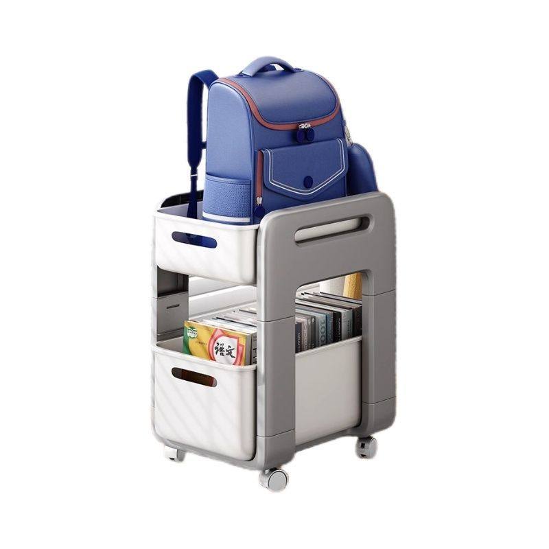 School Bag Storage Rack Movable Trolley Book Storage Rack Artifact Household Storage Bag under the Table Pulley Cabinet