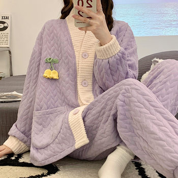 Air cotton monthly clothing winter postpartum October 11 size cotton pregnant women pajamas autumn and winter pregnancy lactation