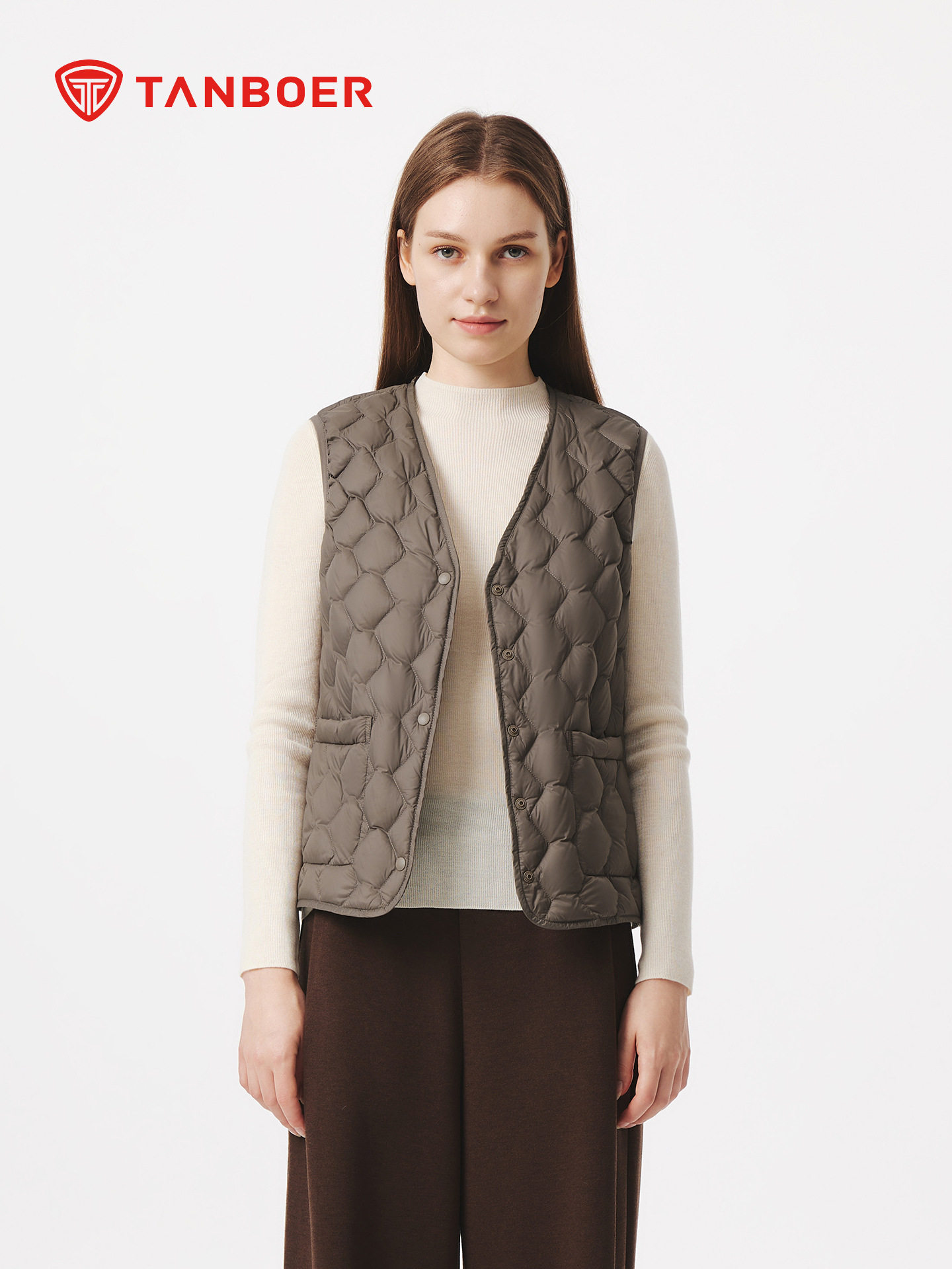 Tambor down Jacket Lightweight Women's Short V Neck Spring Autumn Winter Inner Liner Jacket Tb5330112Z