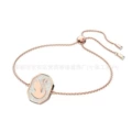 Octagonal swan white diamond rose gold bracelet