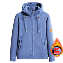 Male and female jacket Winter Australian grain suede outdoor thickened warm-to-cap sweaty cashmere grip suede jersey live