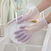 White two-color gloves dish washing gloves women's kitchen fairy latex laundry waterproof plastic rubber housework bowl