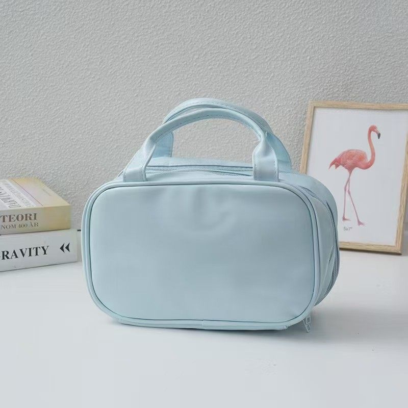 Portable Pu Cosmetic Bag for Business Trips, Large Capacity, Fashionable and Simple Toiletry Bag, Multifunctional Portable Waterproof Cosmetics Bag