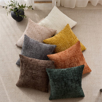 Cross-border Nordic Ins Bamboo Chenille Home Pillow Living Room Sofa Bedroom Pillow Cushion Backrest Decoration
