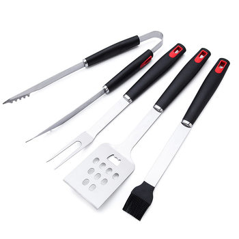 Amazon Hot Sale Stainless Steel BBQ Tools Set Home Outdoor BBQ Tools Combination PP Handle Baking Tool
