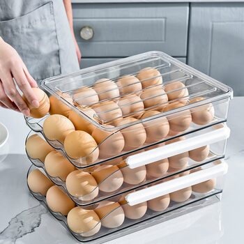 Kitchen egg box egg rack plastic roll egg refrigerator storage box multi-layer egg storage box