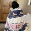 Thickened Lamb Fleece Blanket Office Nap Winter Shawl Blanket Coral Fleece Air Conditioning Sofa Cover Blanket Kindergarten