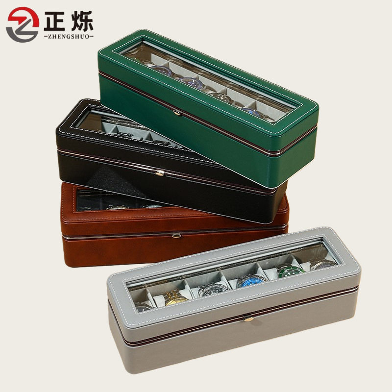 Dust-Proof Watch Storage Box, High-End Watch Collection Box, Watch Box, Leather Transparent Watch Box, Home Jewelry Box