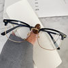 Little Red Book Same Style Eyebrows Metal Short-sighted Eye Frame Women's Available Power Round Face Half Frame Men's Eye Frame Korean Style Fashionable