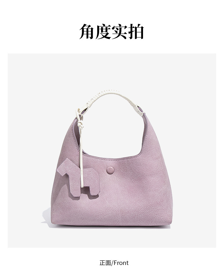 Túi xách nữ dáng xô đeo chéo màu pastel phong cách Hàn Quốc — Nhà máy riêng, có thể tùy chỉnh theo yêu cầu., W2675 # Màu đen sương mù, W2675 # Màu xanh sương mù, W2675 # Sô cô la