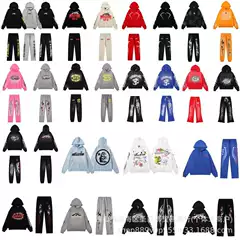 Hellstar Cross-Border American Retro Hellstar Hoodie High Street Men's Loose Women's Hooded Sweatshirt Suit