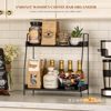 in stock Double-layer Wooden Storage Rack for Kitchen Seasoning Supplies Household Desktop Toiletries Storage Rack