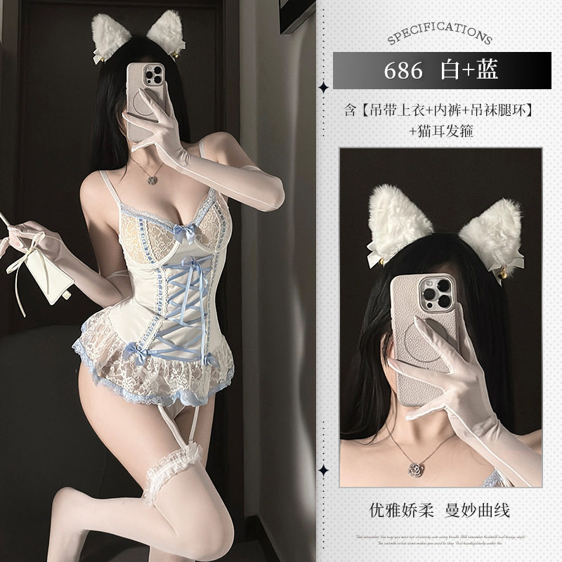 ホワイト(ワンピース+レッグリング*2+パンツ)+P56ホワイト