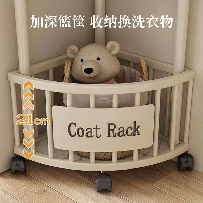 Corner Clothes Hanger Floor-Standing Bedroom Clothes Hanger Multi-Functional Home Living Room Internet Celebrity Accessible Luxury Clothes Drying Rack Simple Coat Rack