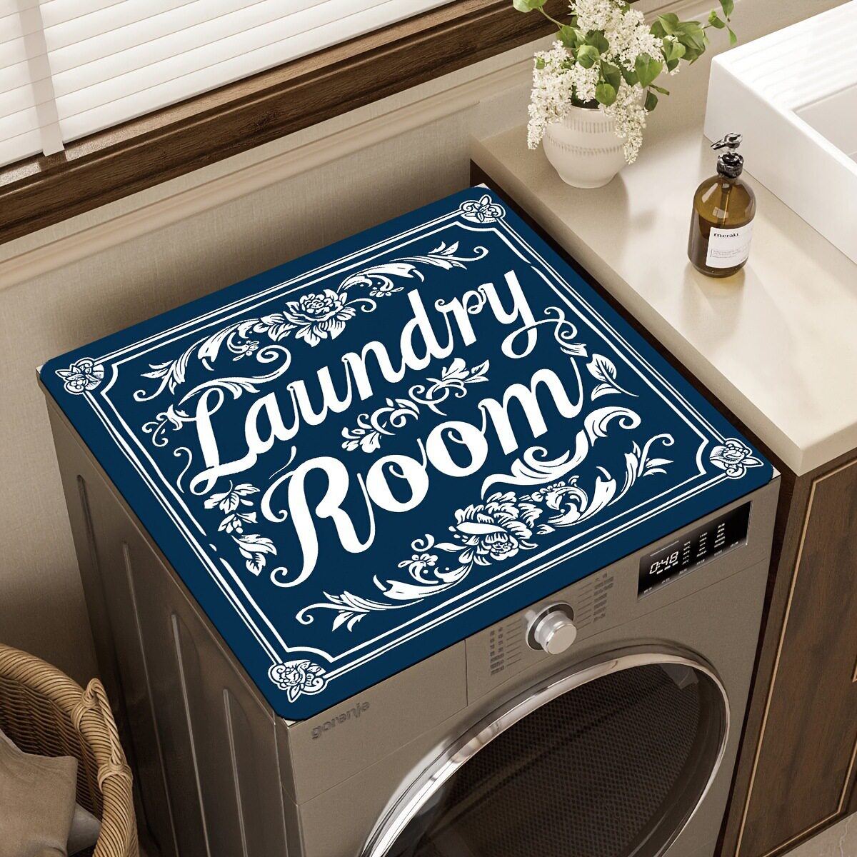 Household Washing Machine Dust-Proof Mat Diatom Mud Anti-Slip Rubber Mat Laundry Room Absorbent Mat Dirt-Resistant and Wear-Resistant Foot Mat Wholesale