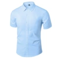 Short Sleeve Solid Color Shirt Sky Blue