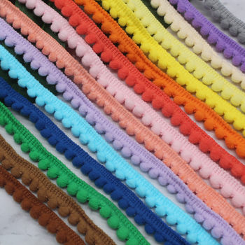 Factory direct in stock 35 color small bud edge dense fur ball lace caterpillar lace clothing accessories curtain carpet