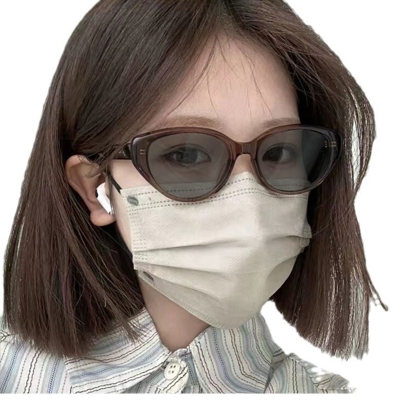 Anti-blue light without makeup myopia glasses frame for women with super light color change myopia dual-purpose glasses frame for female cat smart face