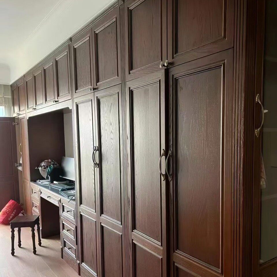 实木定 制衣柜 中式对开门大衣柜 家用储物衣柜 全屋家具工厂直供