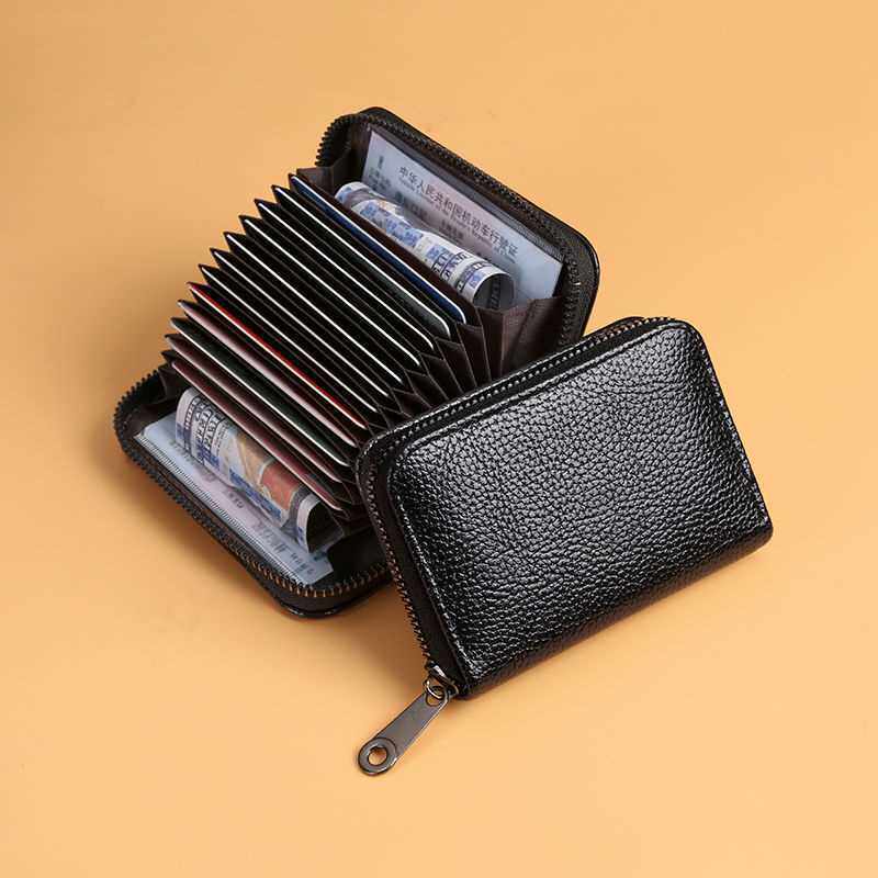 Card Holder Men's anti-theft brush high-end card holder large capacity anti-degaussing ID card holder ultra-thin card holder small female card holder