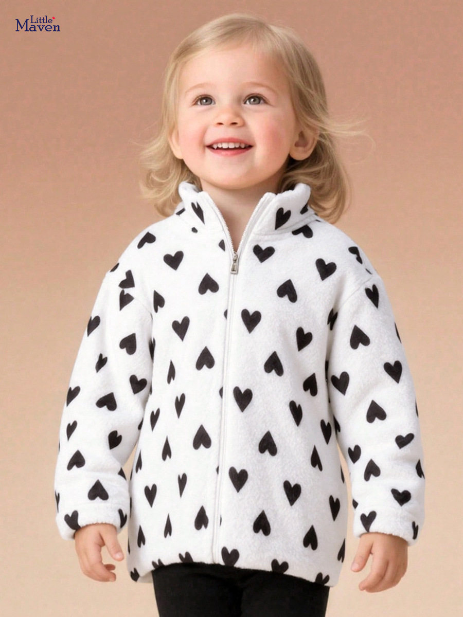 Girls' Autumn Long-Sleeve Hoodie, Style Cute Fleece-Lined Top