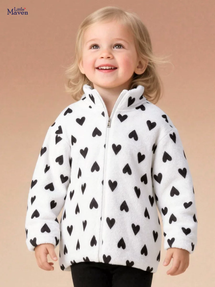 Girls' Autumn Long-Sleeve Hoodie, Style Cute Fleece-Lined Top