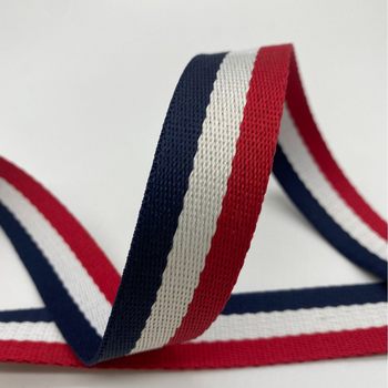 Polyester Webbing Red, White and Blue Web Color Manufacturer Wholesale Backpack Straps School Bag Luggage Accessories Clothing
