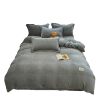 Thickened Milk Velvet Four-Piece Winter Bed Bed Sheets Quilt Cover Coral Velvet Flannel Type a Maternal and Infant Grade Single Three-Piece Set 2