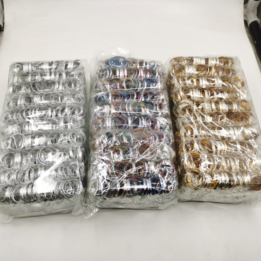 义乌小商品批发 铝合金戒指硬币金银戒指不褪色票啃地摊倒插礼品