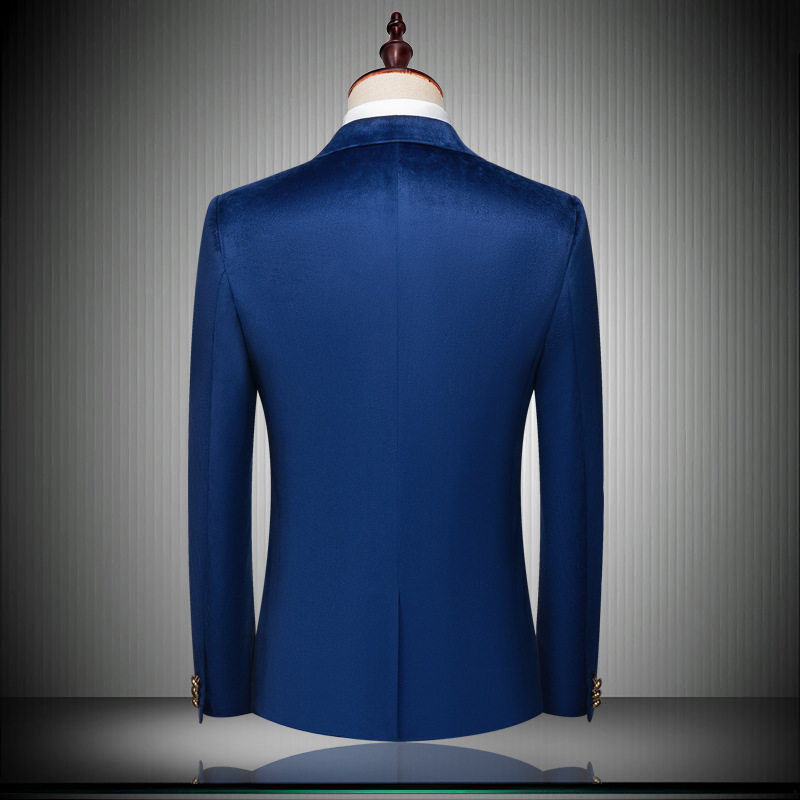 外贸大码复古韩版休闲结婚礼西服装男两件套中年商务西装wish西服