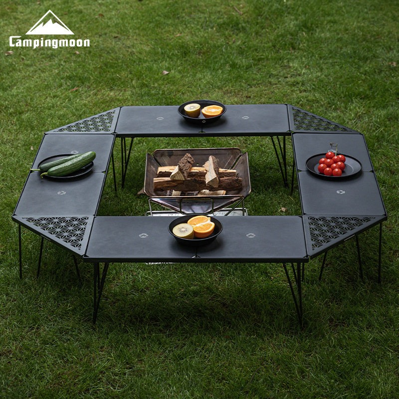 Koman T-229 Outdoor Travel Mountain Picnic Iron Combination Storage Rack Outdoor Portable Camping Style Foldableing Table