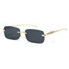 2026 Metal Sunglasses Cross-Border Wholesale Cheetah Decoration Personalized Frameless Sunglasses Retro Leopard Head Sunglasses