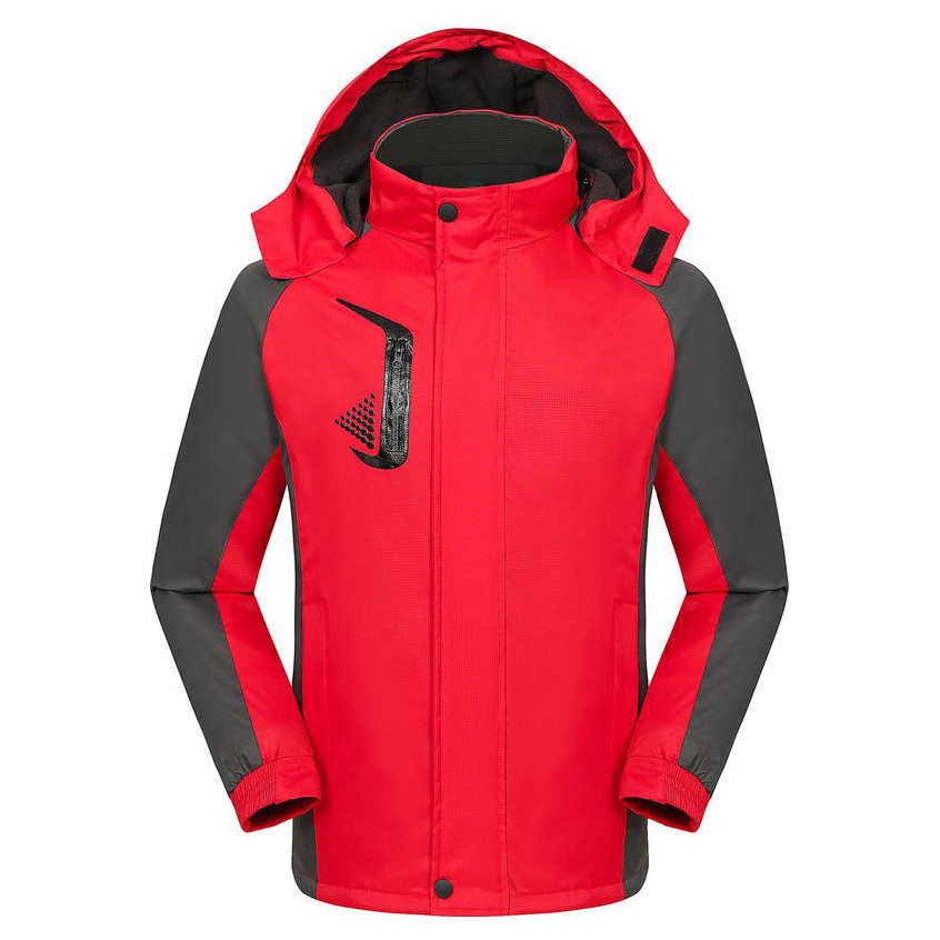 Fleece-Lined Windproof and Waterproof Thickened Jacket with Custom Logo Printing, Workwear, Three-In-One Printed Men's Coat, Warm