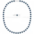 Sapphire crystal roman white gold necklace