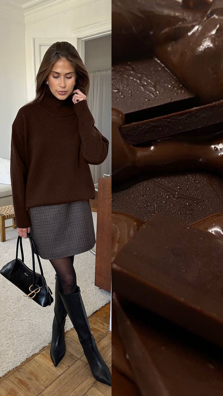 Womens Chunky Knit Sweater Solid Color Turtleneck Loose Fit Casual Autumn Winter Top Wholesale Available
