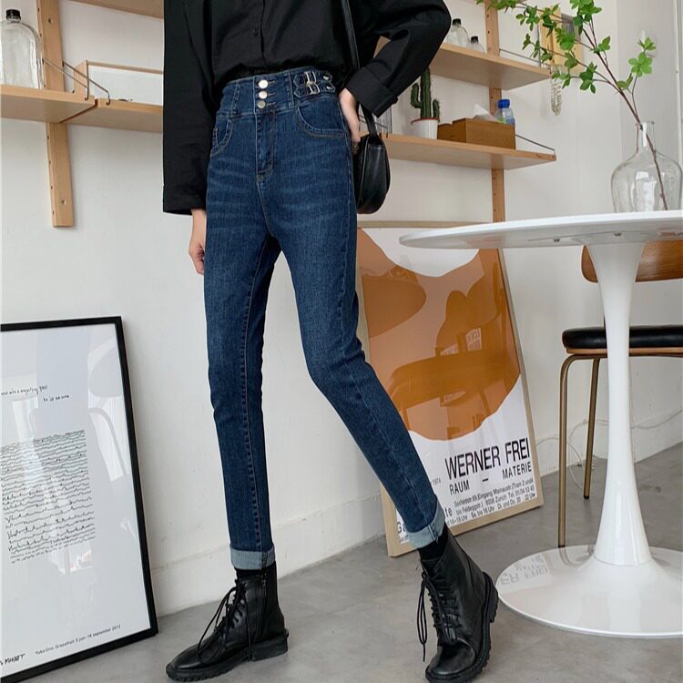 High Waisted Slim Fit Stretch Denim Pencil Pants Versatile Comfortable Trendy Spring Fashion for Women Wholesale
