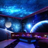 3D Пространство Вселенная планета фреска Мечта Звездное небо Обои Украшение бара Обои интернет-кафе KTV box фоновая стена