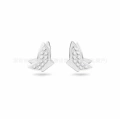 Butterfly white gold and white diamond stud earrings